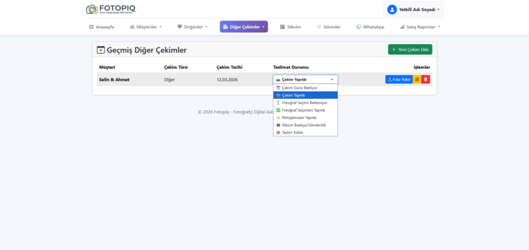 Geçmiş Çekim ve İş Akış Yönetimi