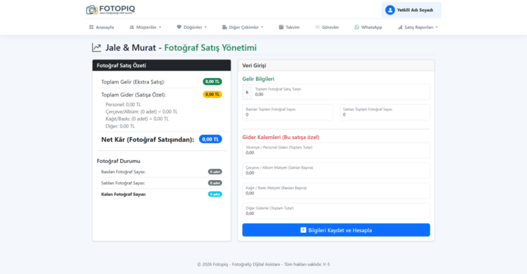 Fotoğraf Satış Yönetimi